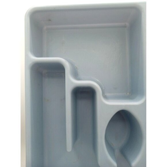 Rubbermaid Blue Plastic Cutlery Organizer Tray Many Compartments Vintage 2921-7 - Picture 4 of 14